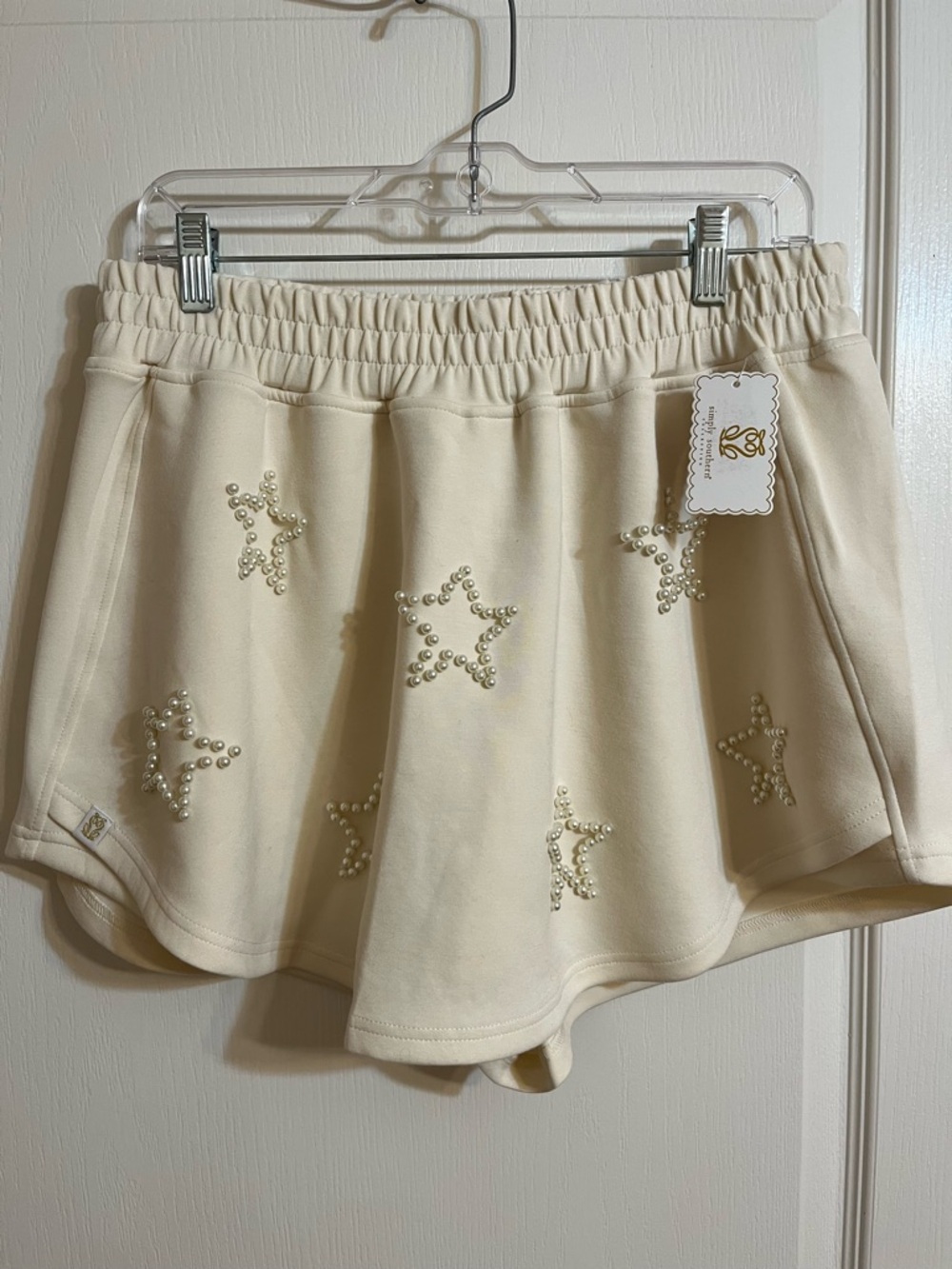 Simply Southern Grace Cream Pearl Star Lounge Skort